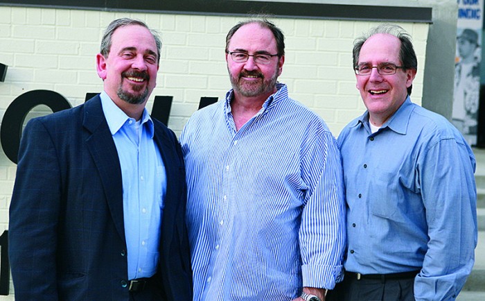 PreSonus Chairman Kevin Kouhig, WorxAudio founder Hugh Sarvis, and PreSonus CEO Jim Mack