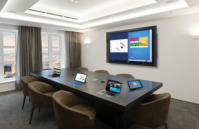 Unlike at last year's InfoComm show, Microsoft demonstrated its offerings for the AV market.