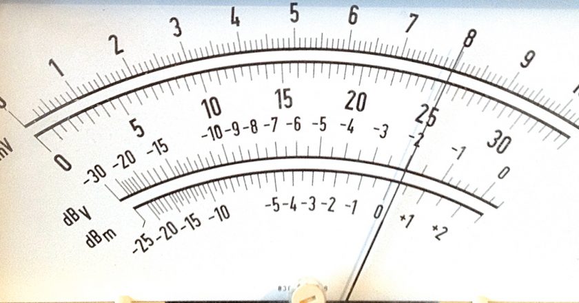 Figure 1. Analog linear voltage and non-linear dB scales.