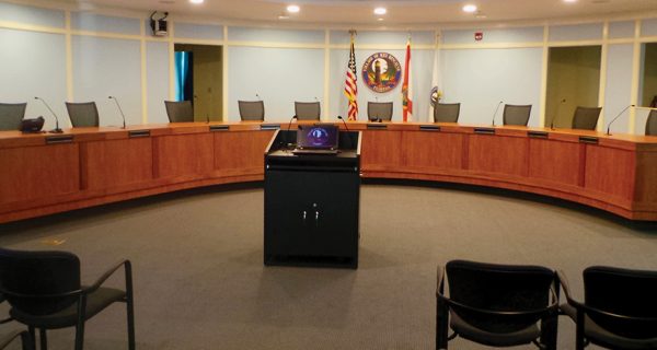 Redesigned dais locations and podium provide high-quality condenser microphones and inputs to connect both new and legacy laptops.