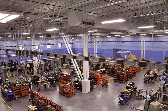 The main plant floor has the larger horns because they can project down onto the floor.
