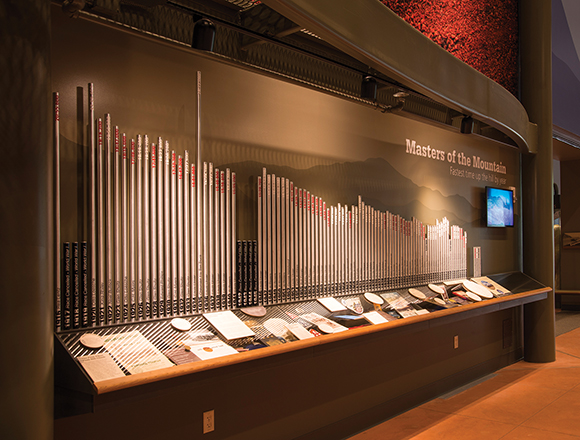 The records wall with video display.