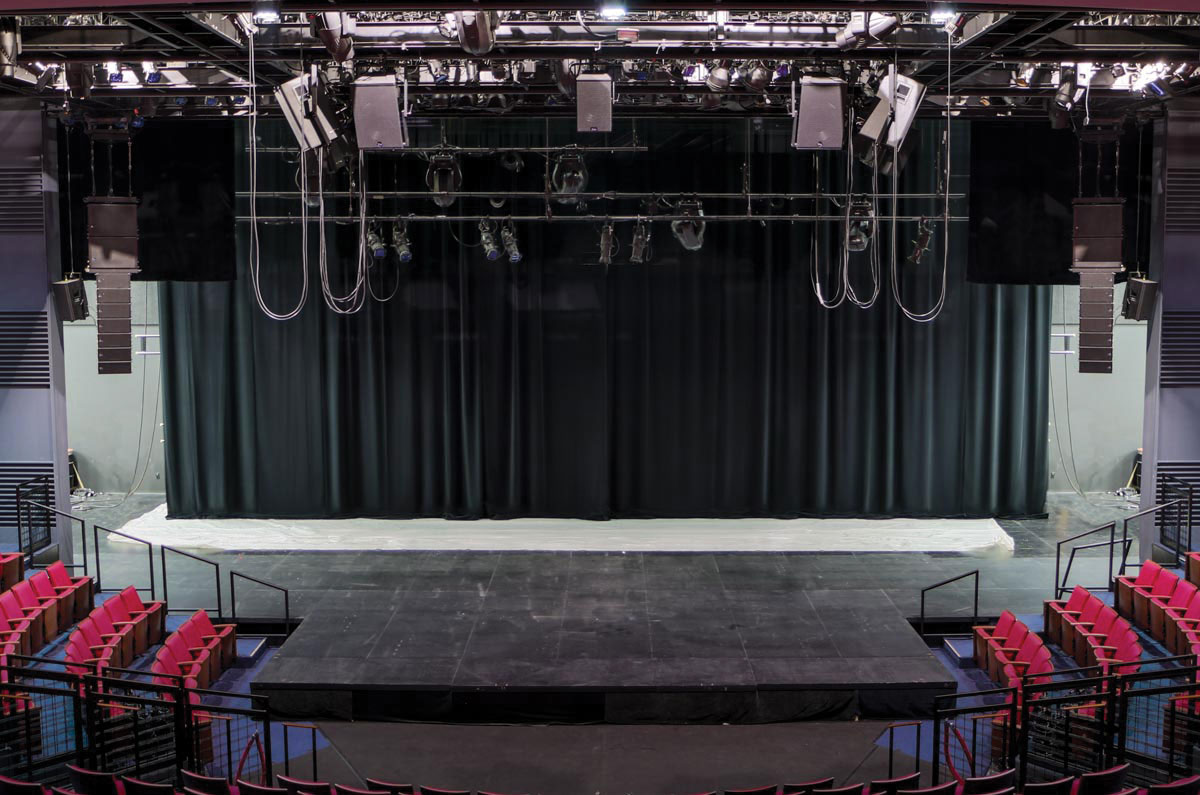 Much of the audio wiring is there to support the PA system and its complex left-right configurations, as well as to provide audio and video ties to the Neuhaus Theatre, a black box-style theatre in another part of the building.