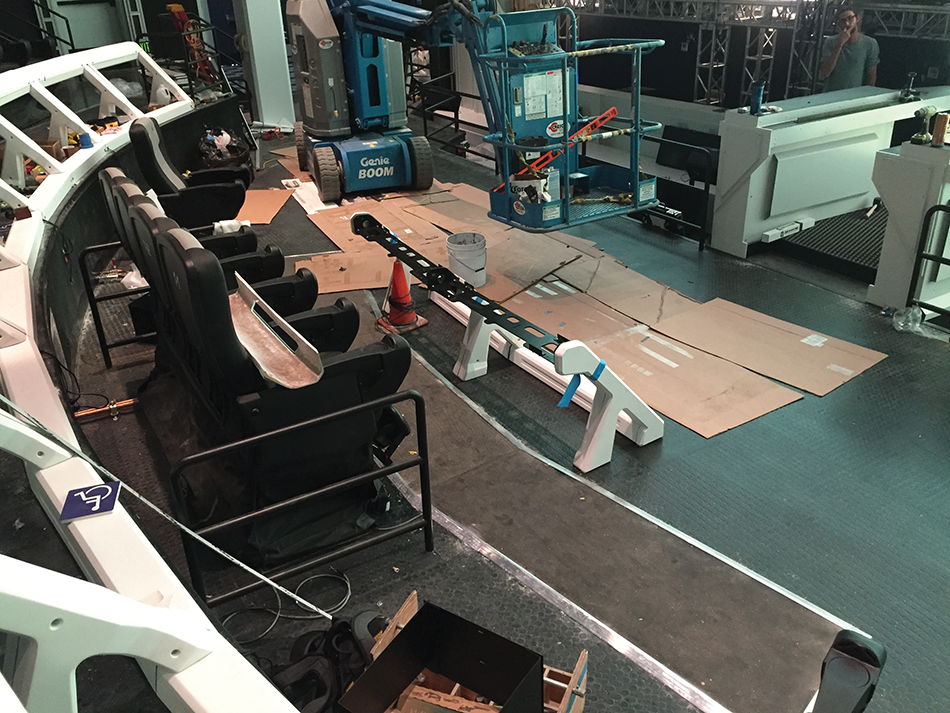 Installation of the MediaMation MX4D motion effect seats.
