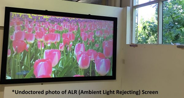 Undoctored photo of an ALR (Ambient Light Rejecting) screen.