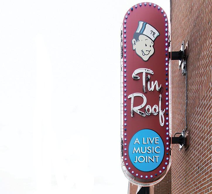 Tin Roof comes into a highly competitive strip of bars and club venues on Memphis’ famed Beale St. AV is an important part of the club’s differentiation strategy.