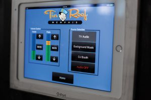One of several touchpanels that let venue managers easily manage AV systems.