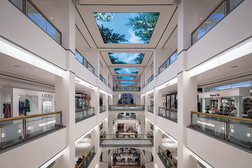 a digital installation of a skylight at 900 michigan shops