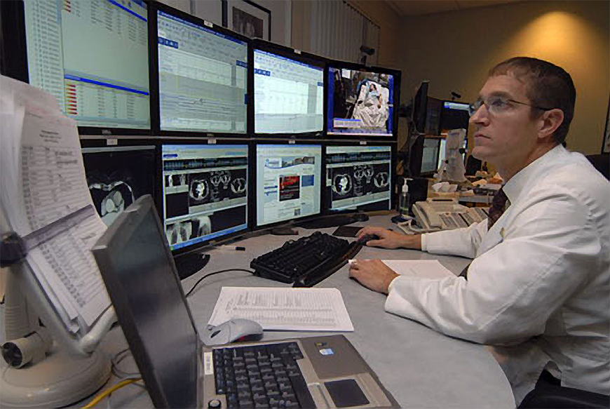 LVHN’s advanced ICU (AICU) employs network-based streaming and integrated audiovisual systems that enable critical-care specialists, known as intensivists, in other locations to see the patient and talk with doctors, nurses and family members in the patient’s room.