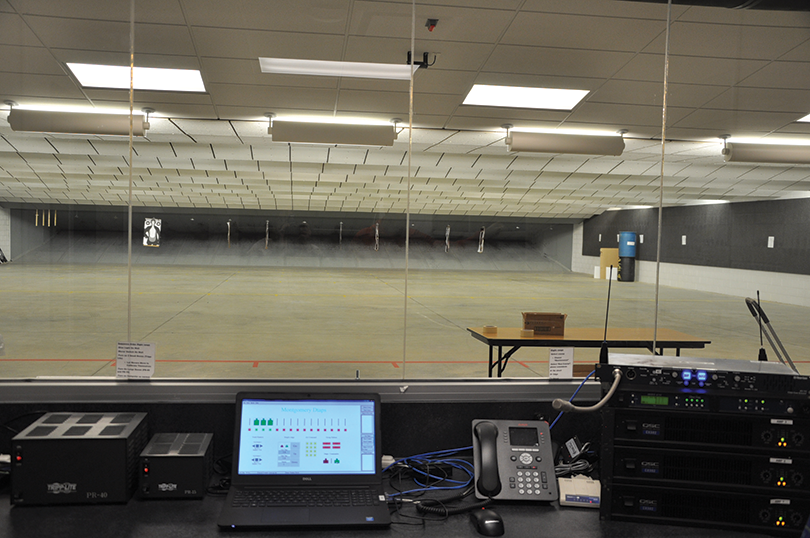 Even the indoor shooting range needs a control room to manage its complement of technology.