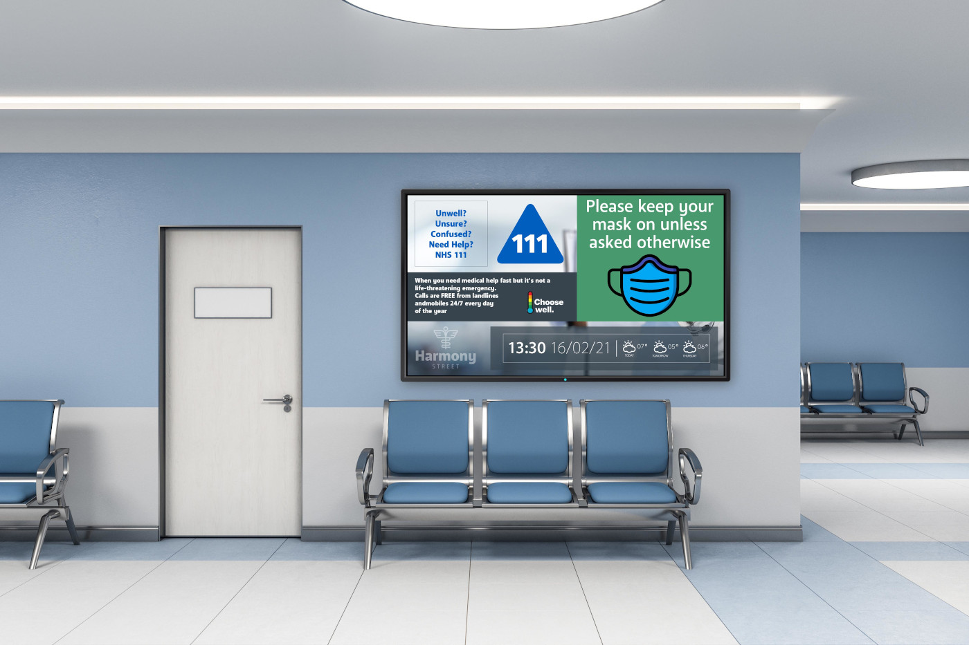 Hospitals and healthcare facilities use digital signage to convey messaging