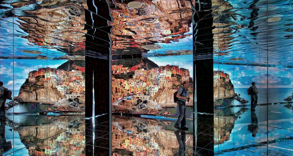 large videowalls in an interactive display